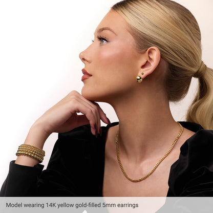 14K Yellow Gold-Filled 5 mm Ball Stud Earring