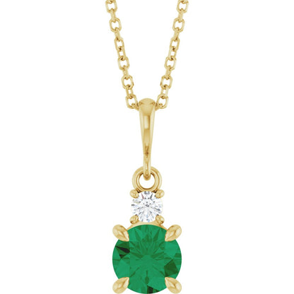 6mm Halo Gemstone & Diamond Necklace or Pendant