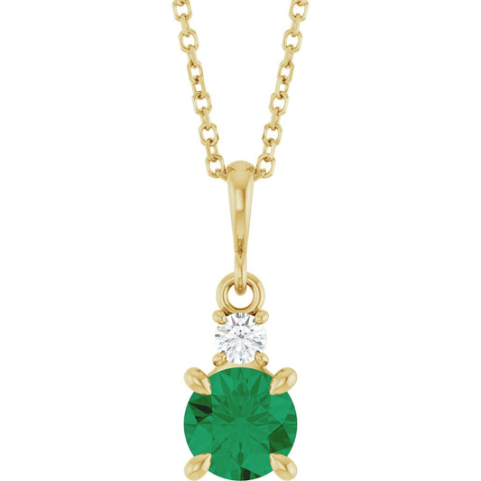 6mm Halo Gemstone & Diamond Necklace or Pendant