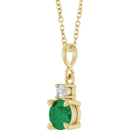 6mm Halo Gemstone & Diamond Necklace or Pendant