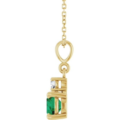 6mm Halo Gemstone & Diamond Necklace or Pendant